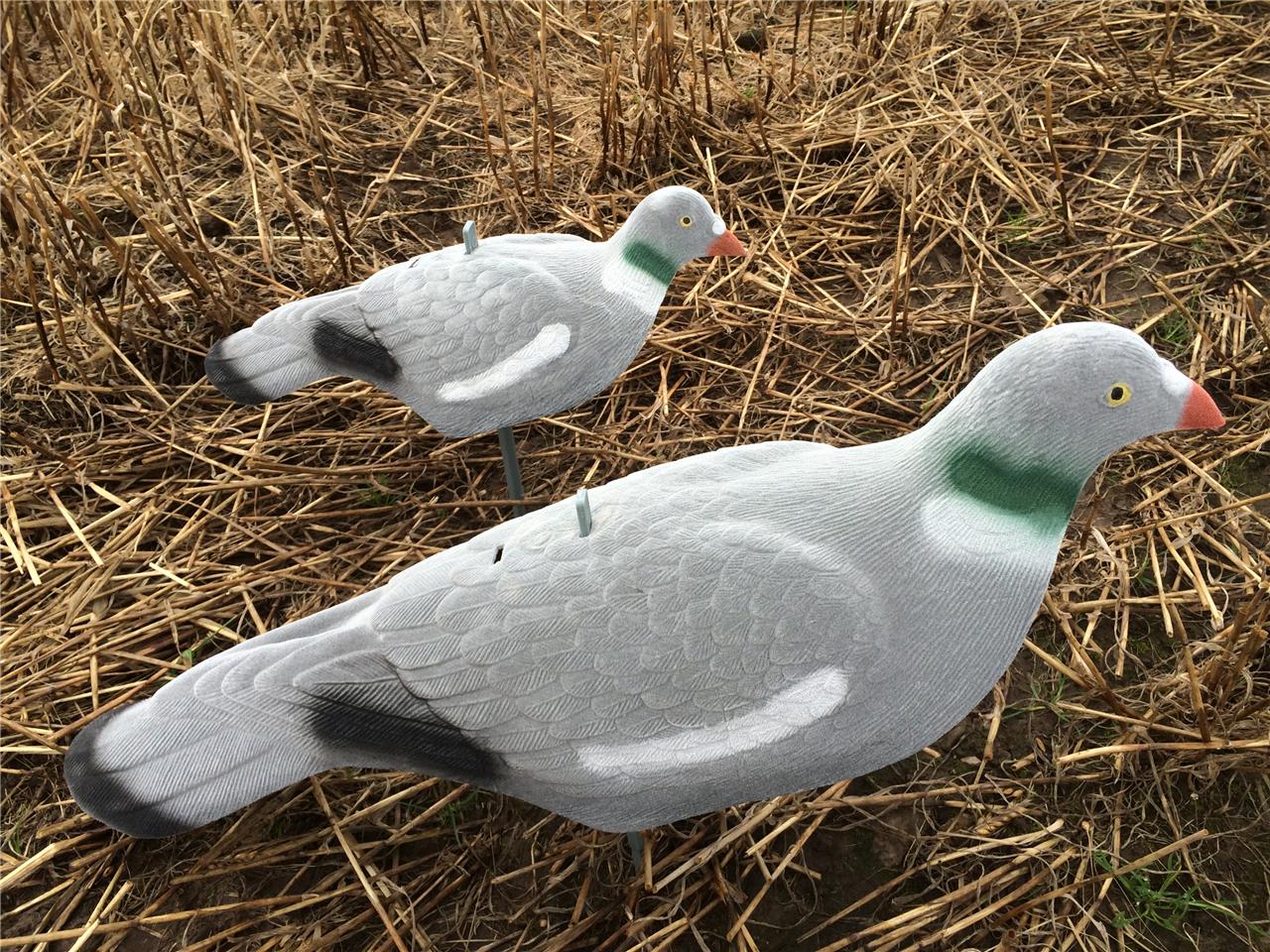 6 x MAGNUM FLOCKED PIGEON DECOY SHELL SHOOTING DECOYING MOVING STACKING