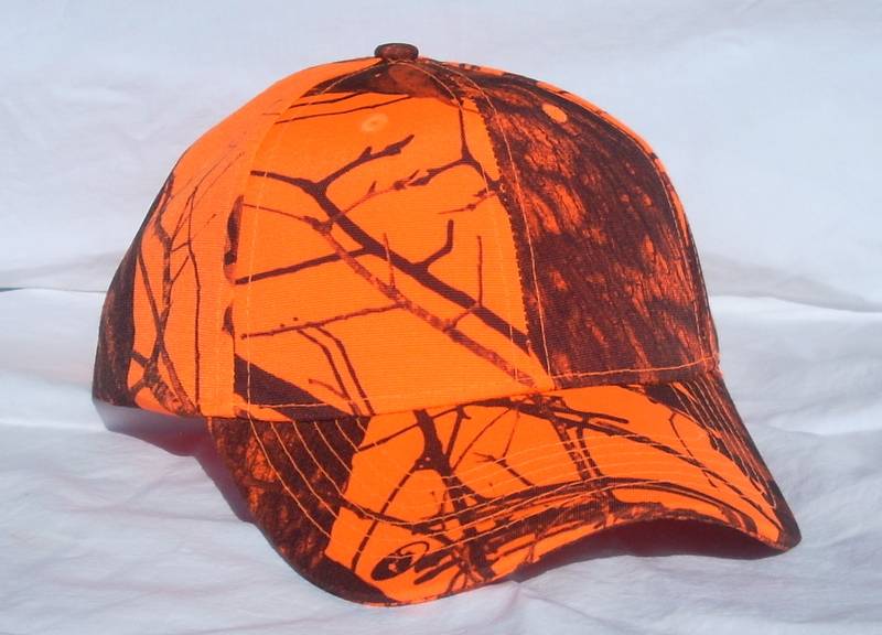 Kati Hunter Blaze Orange Mossy Oak Camo Camouflage Hat Cap Hunting Flex