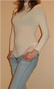 bodysuit turtleneck wool bikini lace cream