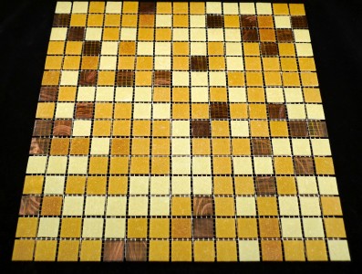 Mixed Earth Tone Color Mosaic Glass Tile Kitc