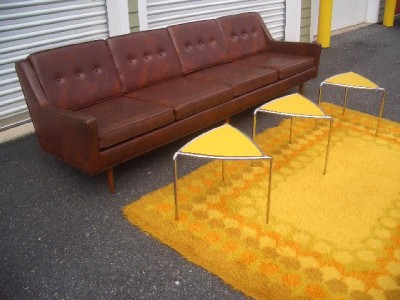 MID CENTURY MODERN SOFA COUCH MCCOBB KNOLL DUNBAR BAUGHMAN ~CHOCOLATE