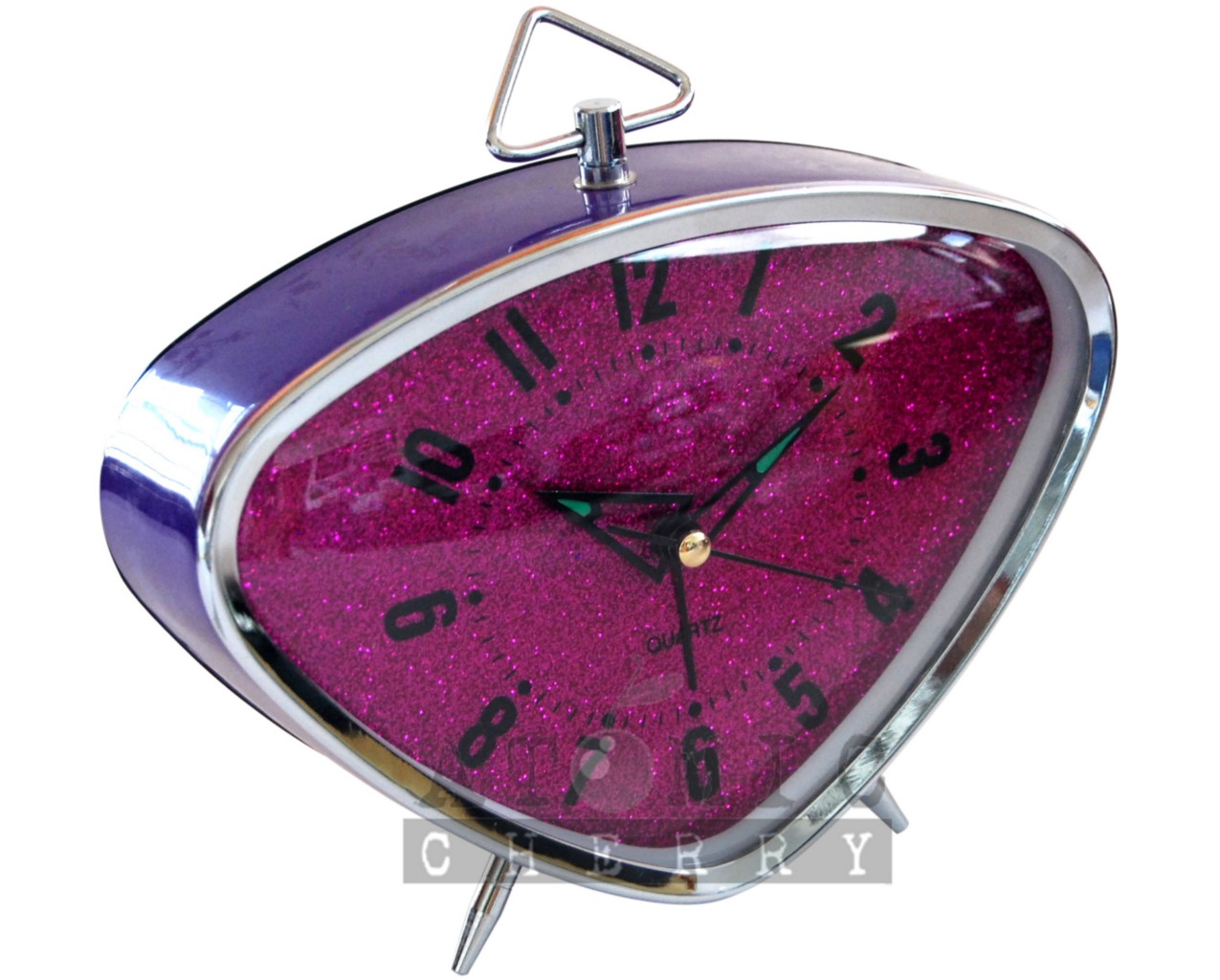 Retro Alarm Clock Purple Glitter Rockabilly 50s 60s 70s eBay