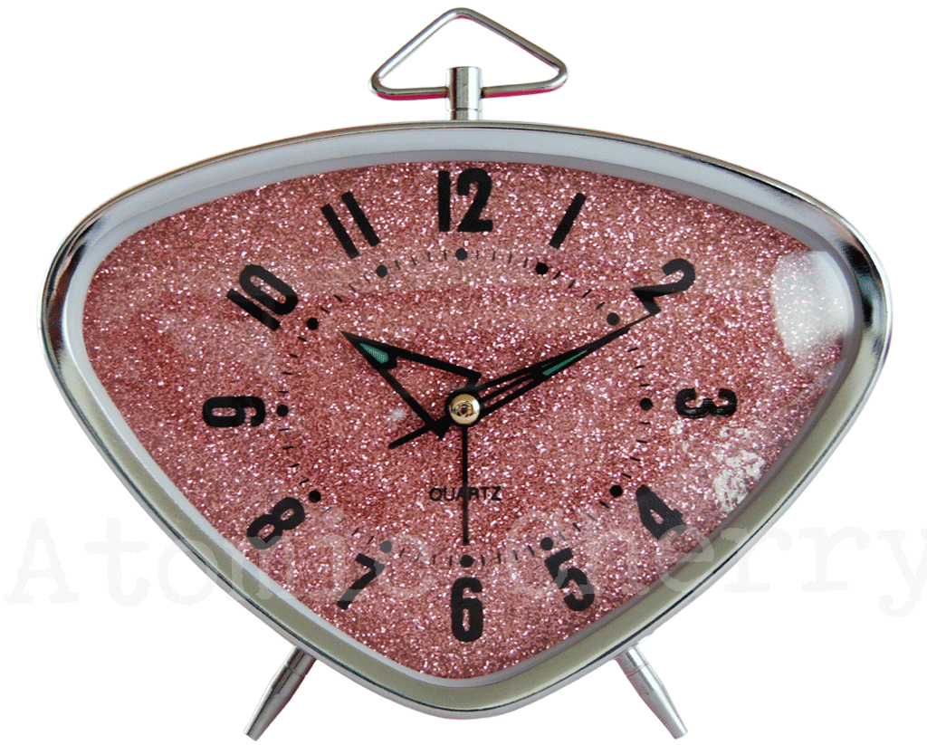 Retro Alarm Clock Pink Glitter Rockabilly 50s 60s 70s eBay