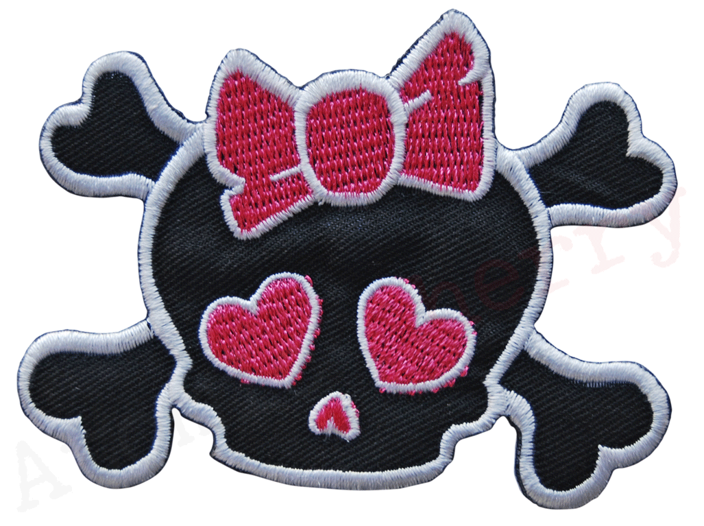 Iron On Patch Girly Skull Derby Rockabilly Punk Tattoo eBay