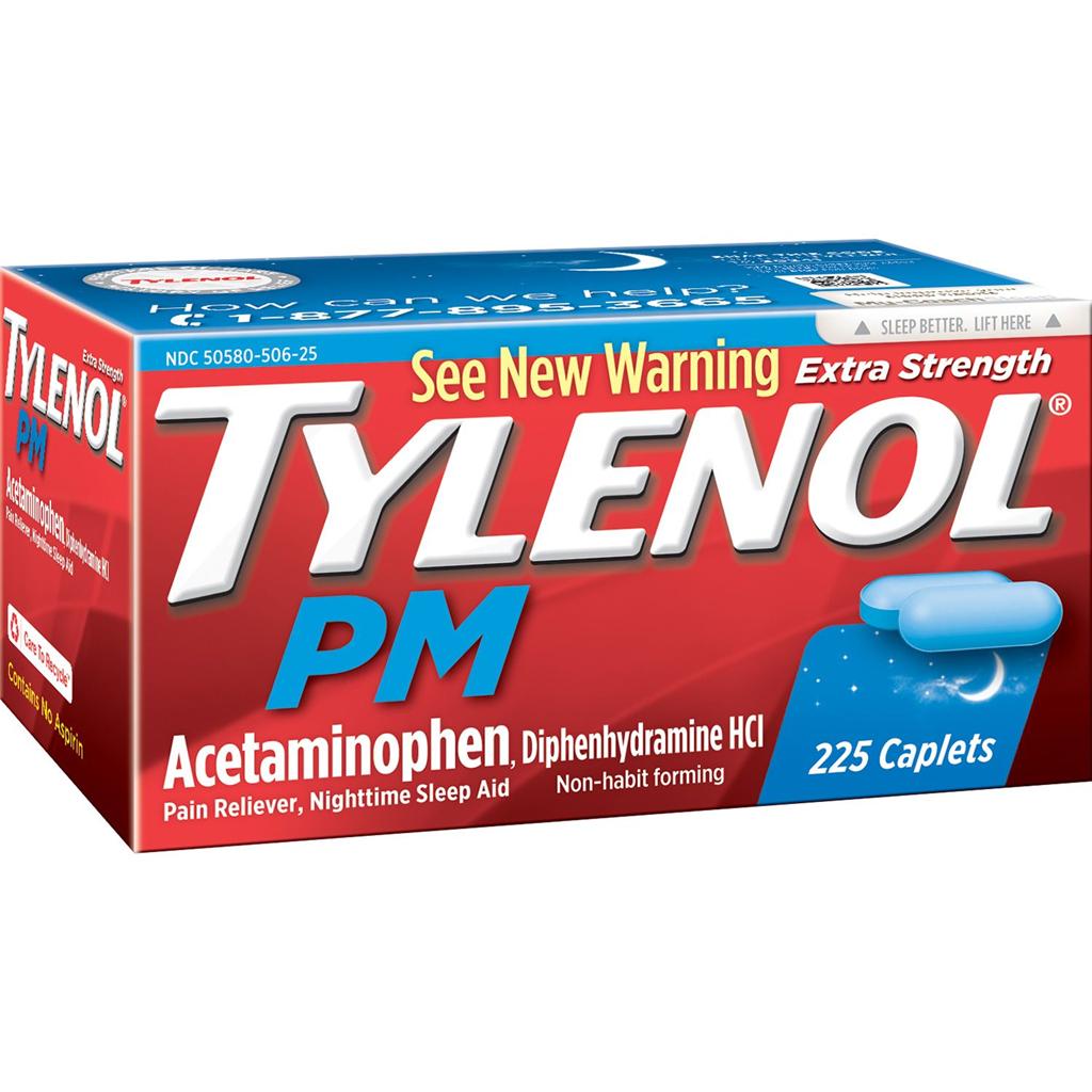 Extra Strength Tylenol PM Pain Reliever Nighttime Sleep Aid 225 Caplets