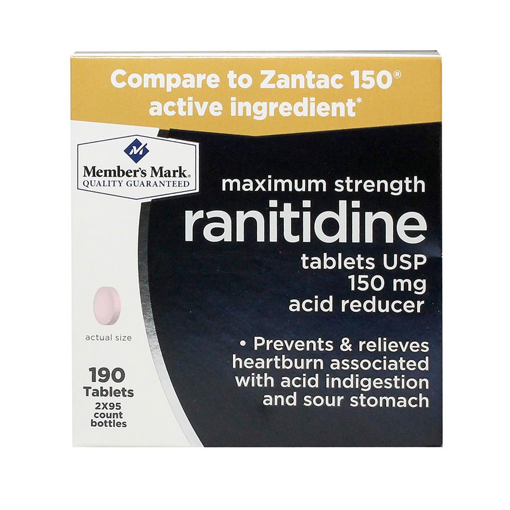 Member's Mark Maximum Strength Ranitidine Acid Reducer 150 mg 190