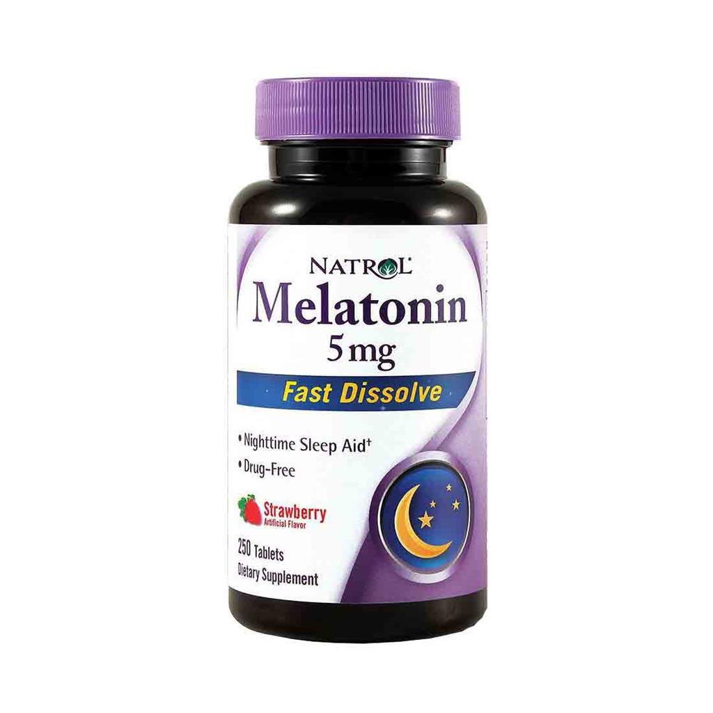 Natrol Melatonin 5 Mg 100% Drug-Free Sleep Aid - Strawberry Flavor ...