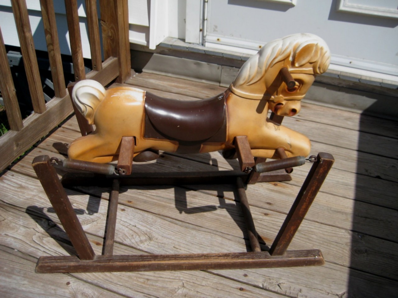 vintage plastic rocking horse with springs