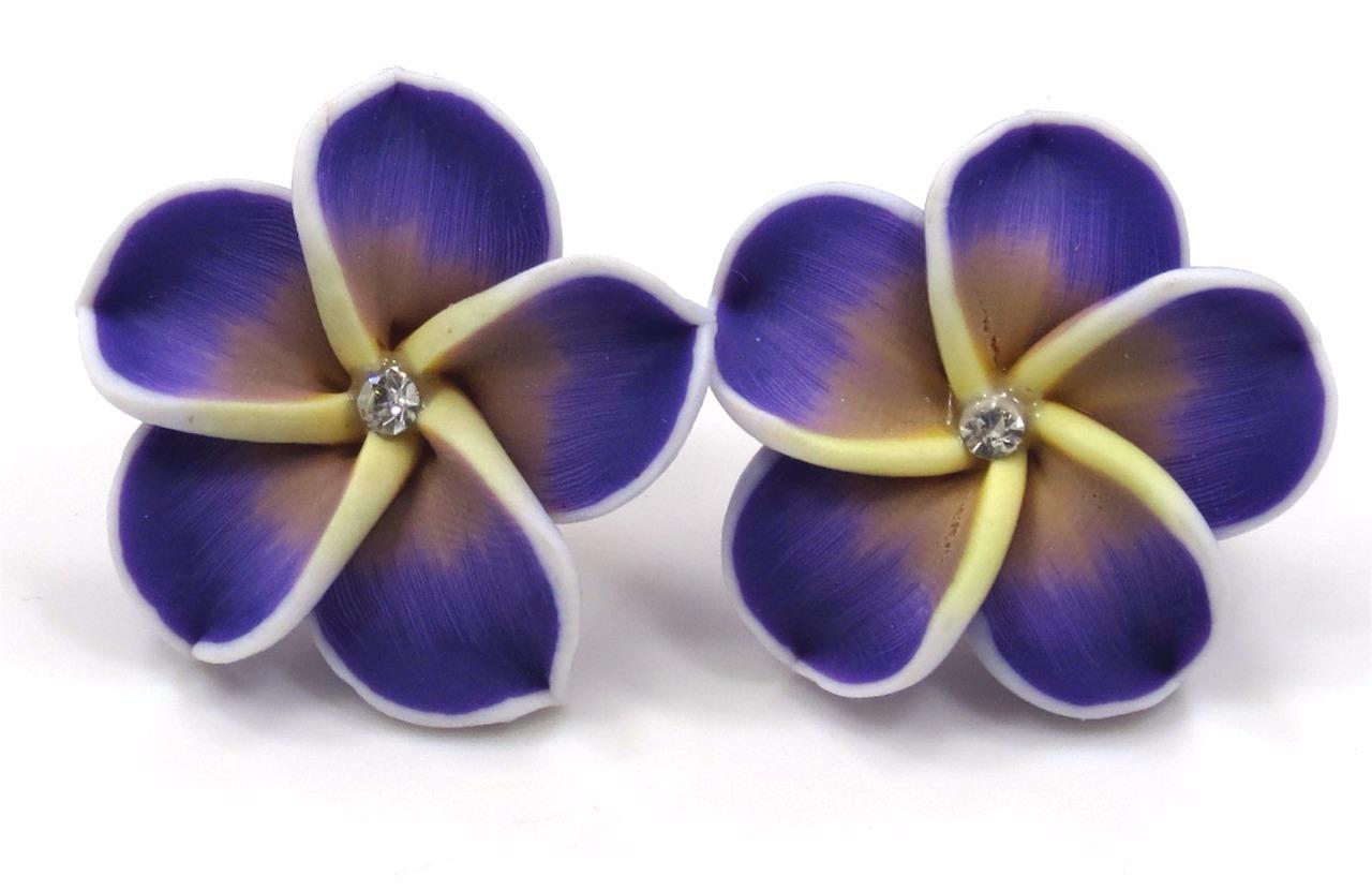 Plumeria flower earrings clearance