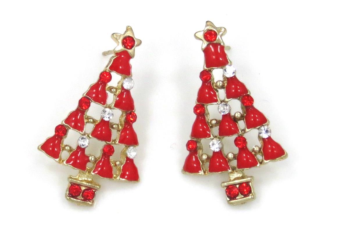 new x mas tree red white green stud earrings christmas new x mas tree red white green stud earrings christmas