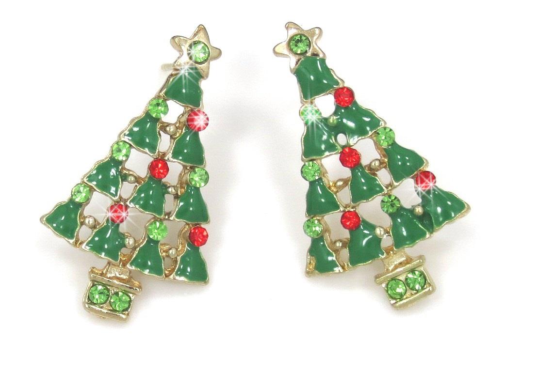 new x mas tree red white green stud earrings christmas new x mas tree red white green stud earrings christmas