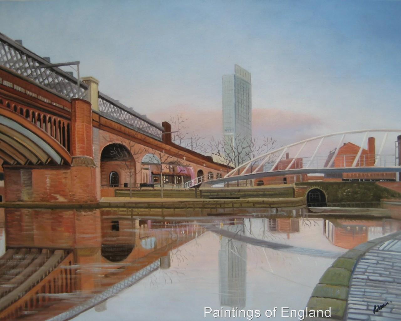 Artists Oil Painting SALFORD QUAYS MANCHESTER Contemporary BRITISH ORIGINAL ART eBay