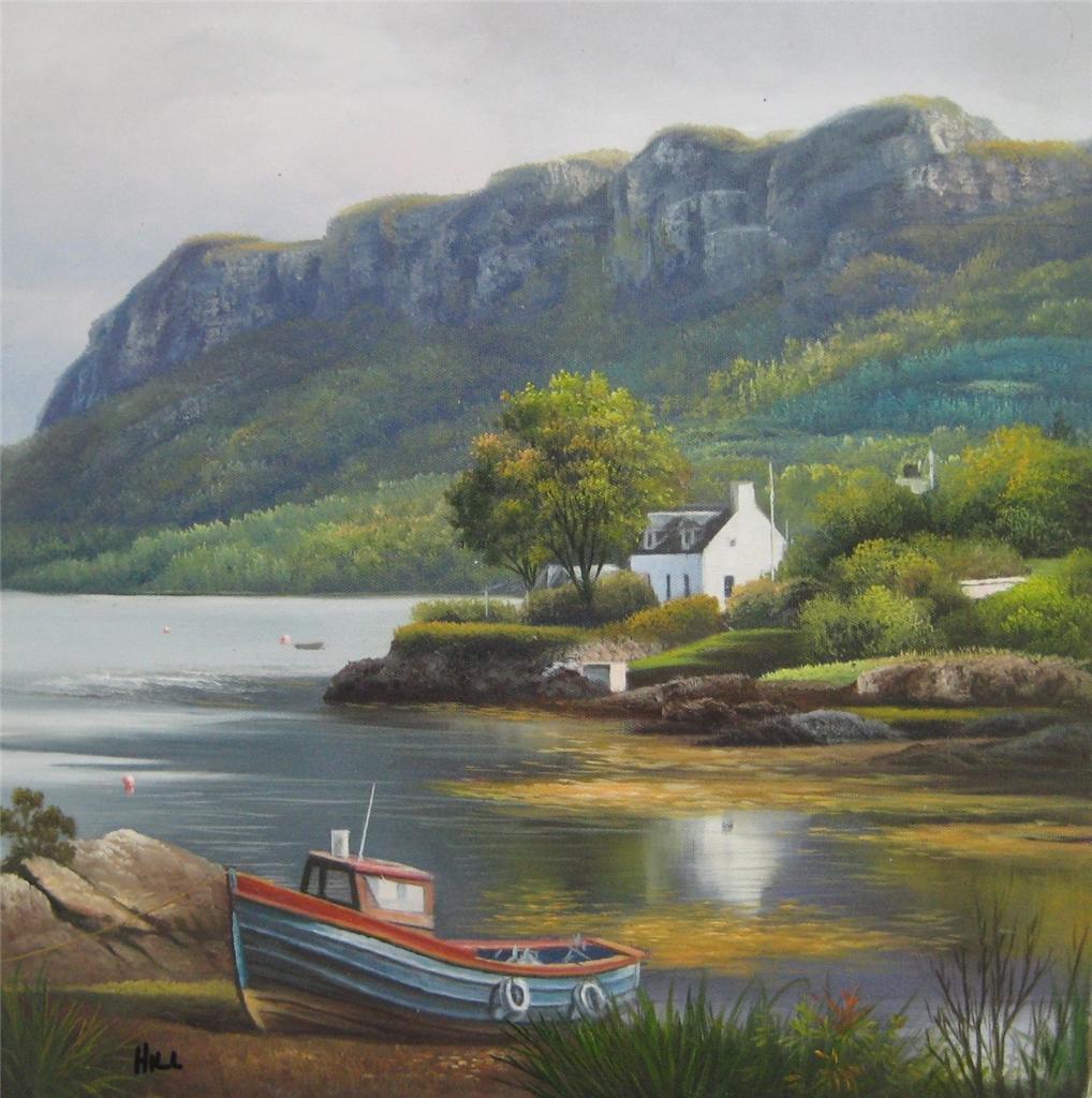 SCOTTISH HIGHLANDS PLOCKTON SCOTLAND COAST Landscape Oil BRITISH