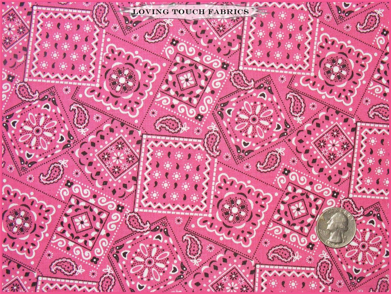 2.99 (16 COLORS) WESTERN COWBOY COWGIRL BANDANA FABRIC FQ 18" X 22" eBay