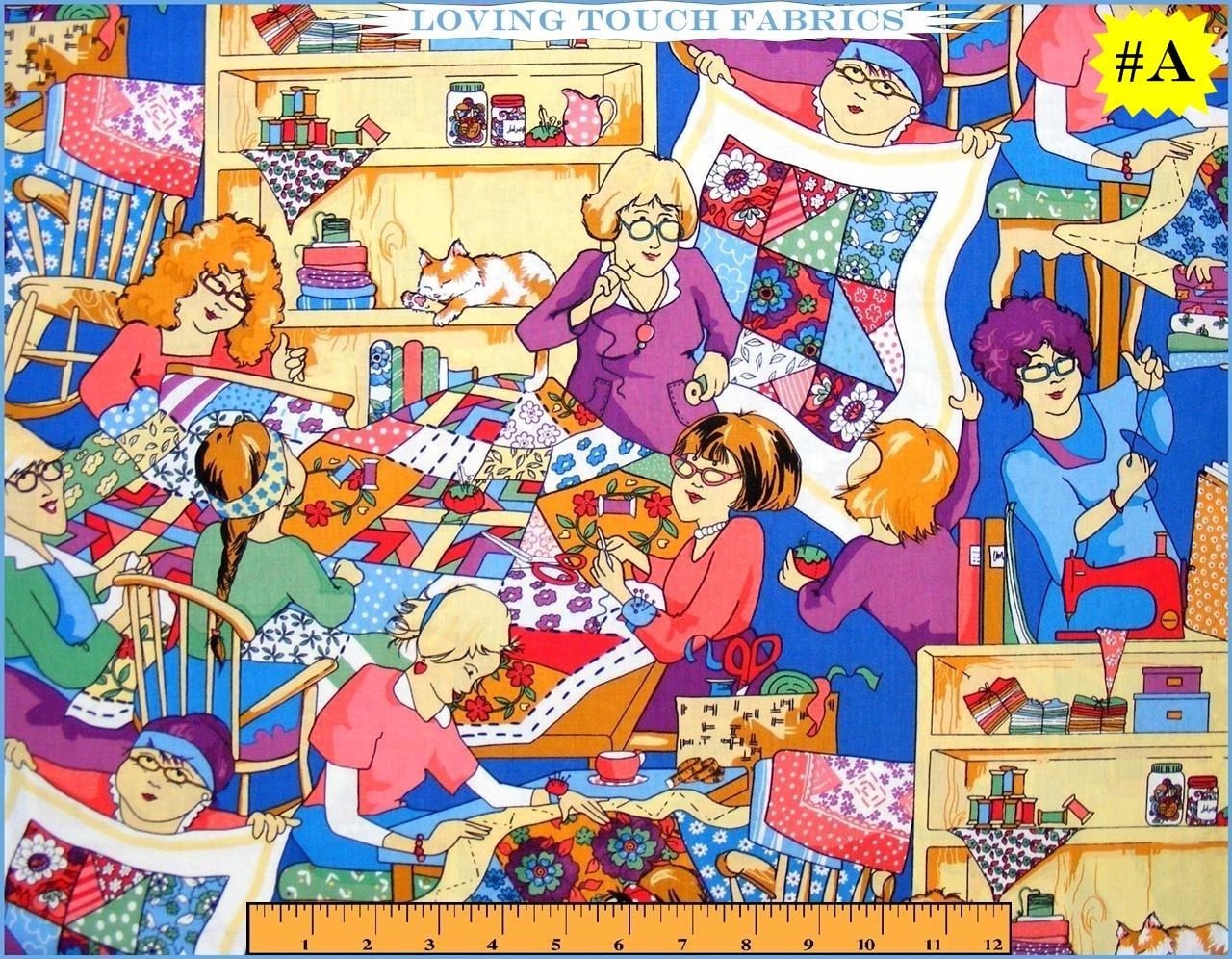 SEWING THEME QUILTING BEE LADIES PATCHWORK COTTON FABRIC YARD (MAKE A SELECTION) eBay