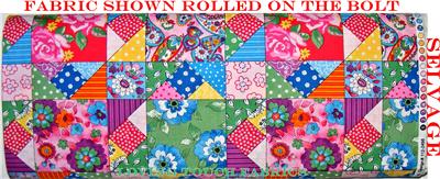 Sewing Theme Quilting Bee Ladies Patchwork Cotton Fabric