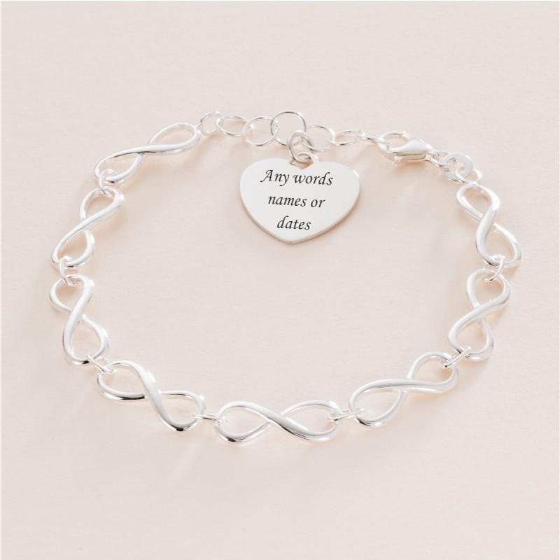 Sterling Silver Bracelets with ANY Engraving. Personalised Jewellery