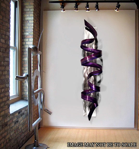 Metal Abstract Purple Modern Wall Sculpture Spellbound By Artist Jon