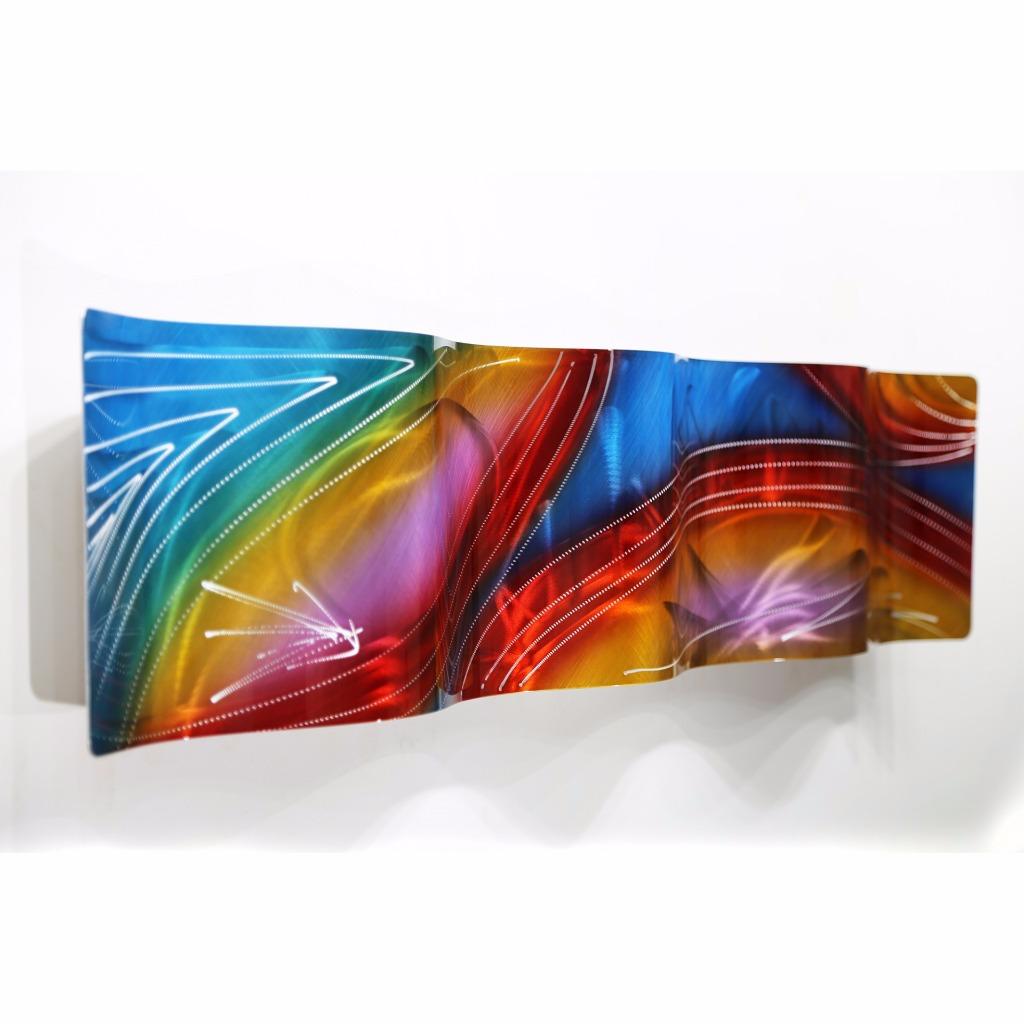 Metal Wall Art Sculpture Colorful Red Blue Purple 3d Wall Art Decor by