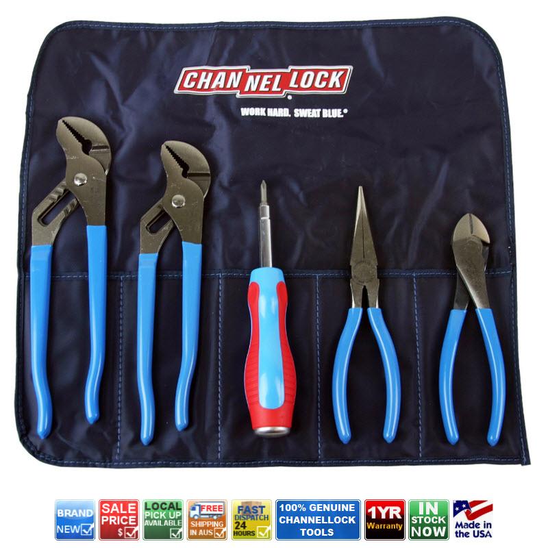 CHANNELLOCK 5 PIECE PLIER SET & SCREWDRIVER IN HANDY ROLL UP POUCH