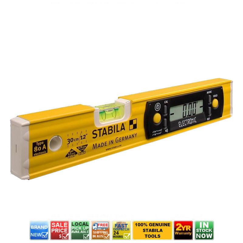 STABILA 300mm 12" DIGITAL SPIRIT LEVEL 30cm ALUMINIUM 80A ELECTRONIC
