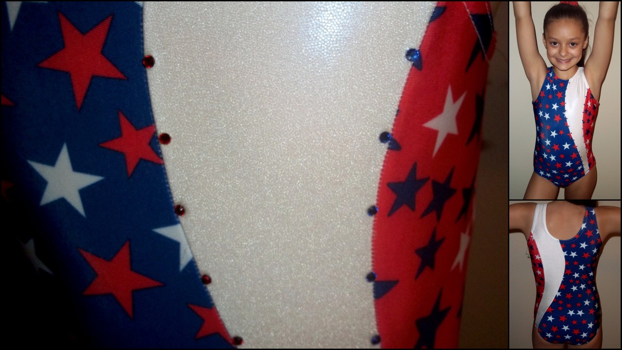 GYMNASTICS leotard PATRIOTIC child medium large x large small cm cl cxl