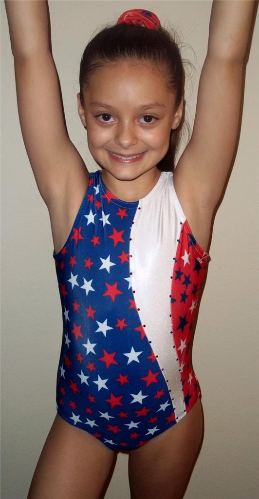 GYMNASTICS leotard PATRIOTIC child x small x large 3/4 12/14 girls USA