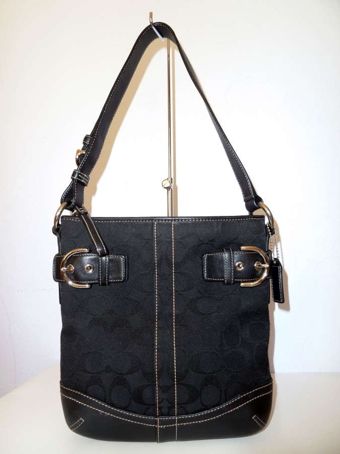 AUTHENTIC COACH BLACK SIGNATURE SHOULDER BAG 3577 | eBay
