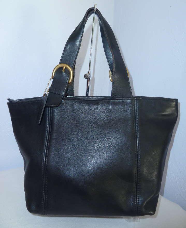 Authentic Vintage Coach Classic Black Leather Tote Bag 4133 | eBay