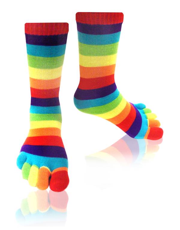 Rainbow Brite Pride Vibrant Toe Socks Toesies Mens Womens Novelty Gift