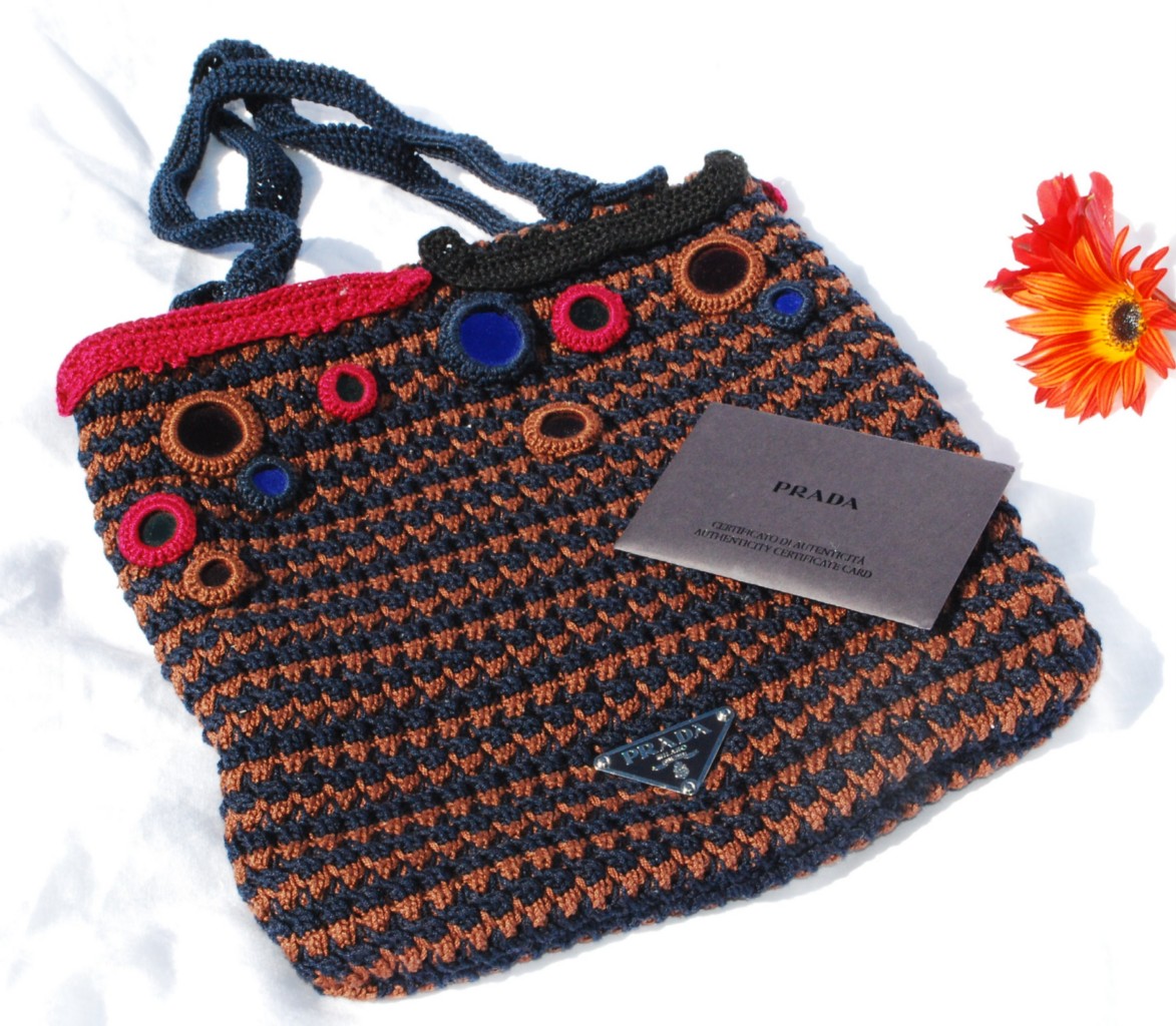 Prada Ricamo Mirror Accent Crochet Handbag BN Authentic | eBay