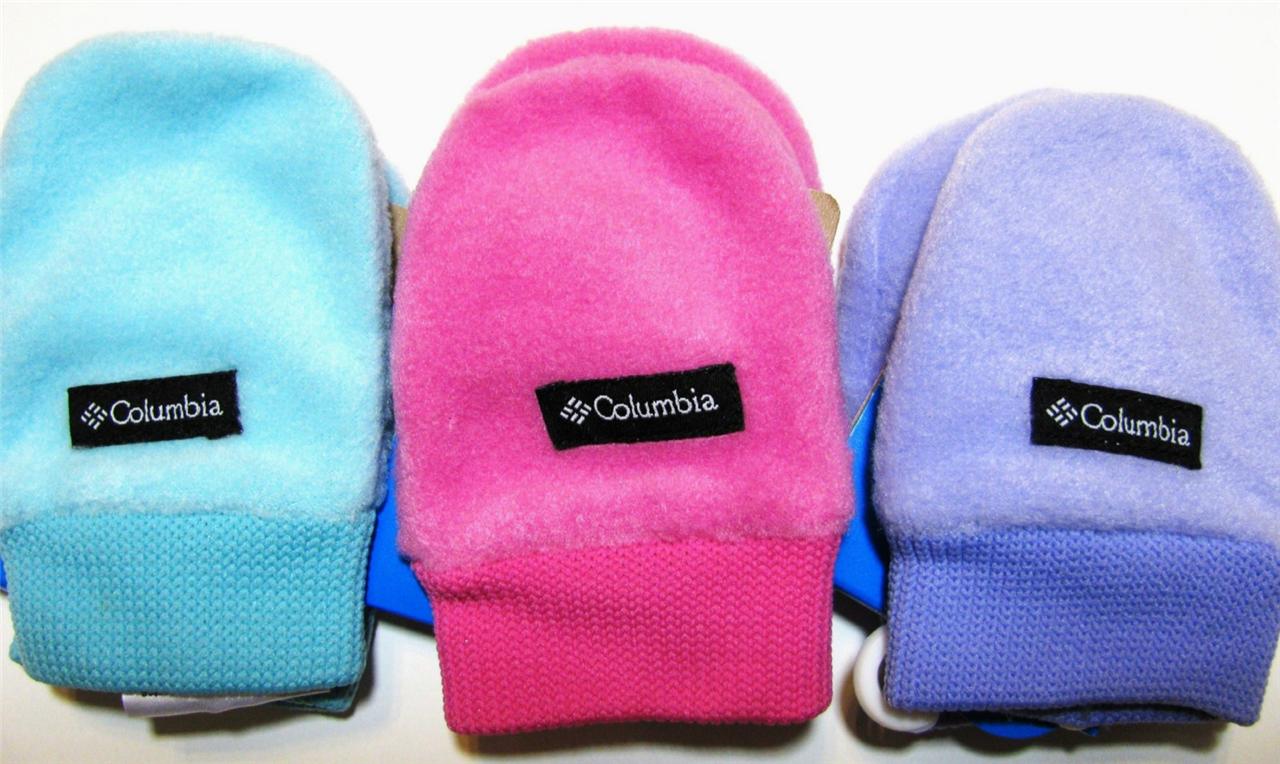 Columbia Fleece Baby Mittens Infant ONE SIZE ( VARIETY of COLORS) GIRLS