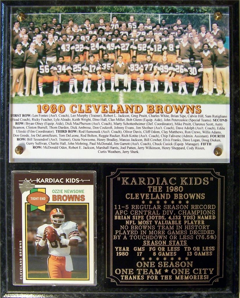 Kardiac Kids 1980 Cleveland Browns Photo Card Plaque Brian Sipe eBay