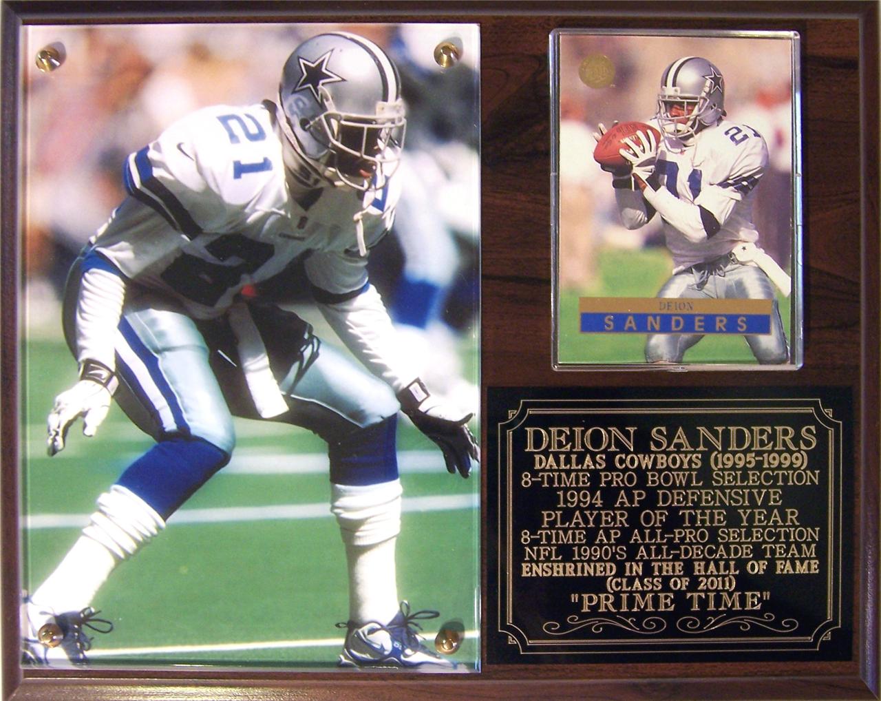 Deion Sanders 21 Prime Time Dallas Cowboys Hall of Fame Photo Card