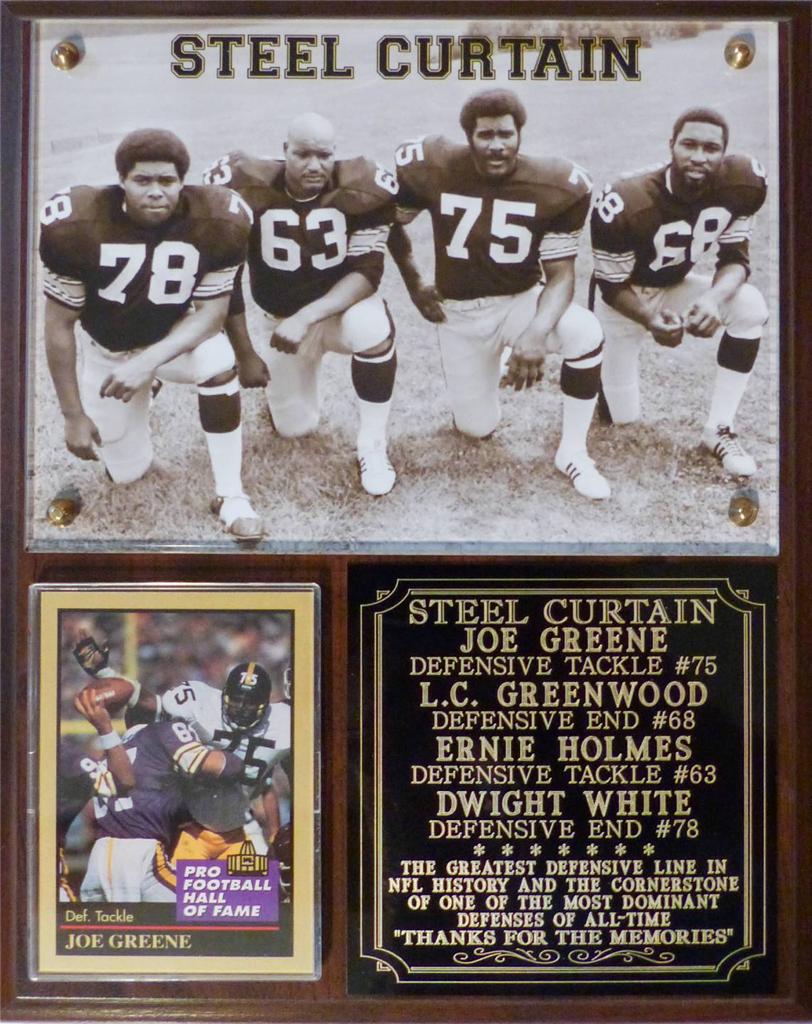 Steel Curtain Pittsburgh Steelers Photo Card Plaque Greene