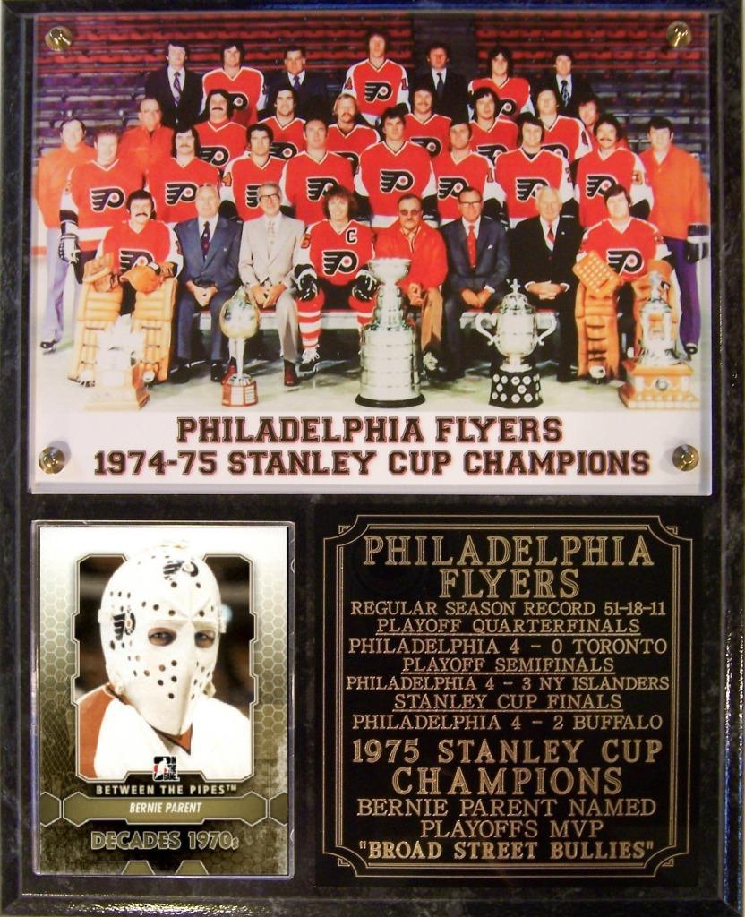 Philadelphia Flyers 1975 Stanley Cup Champions Photo Plaque Bernie