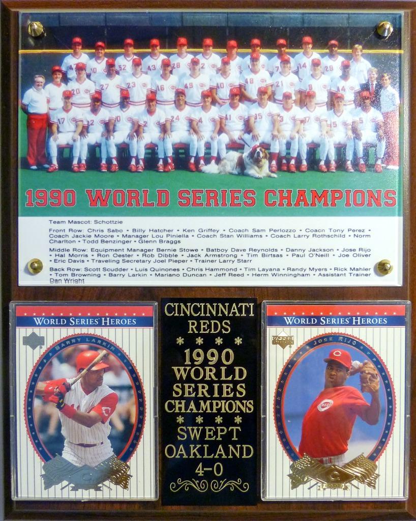 Cincinnati Reds 1990 World Series Champions Photo Plaque The Nasty Boys