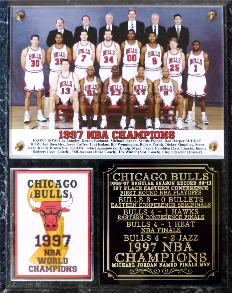 Chicago Bulls 1997 NBA Champions Photo Plaque Michael Jordan Pippen eBay