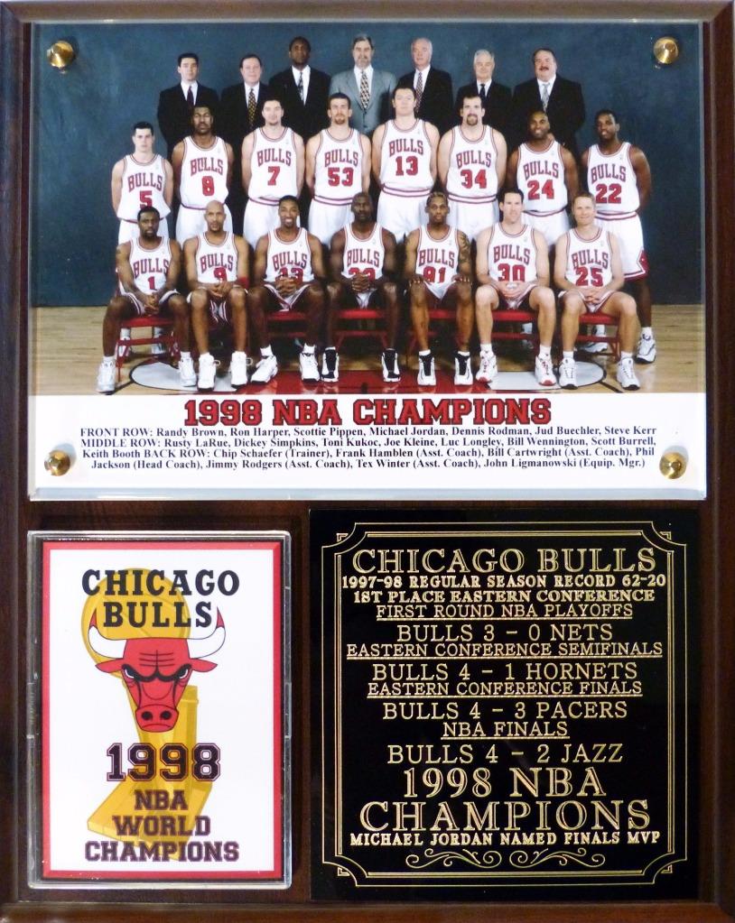 Chicago Bulls 1998 NBA Champions Photo Plaque Michael Jordan Pippen eBay