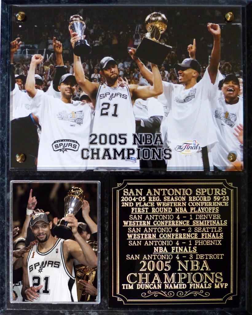 San Antonio Spurs 2005 NBA Champions Photo Plaque Tim Duncan MVP eBay