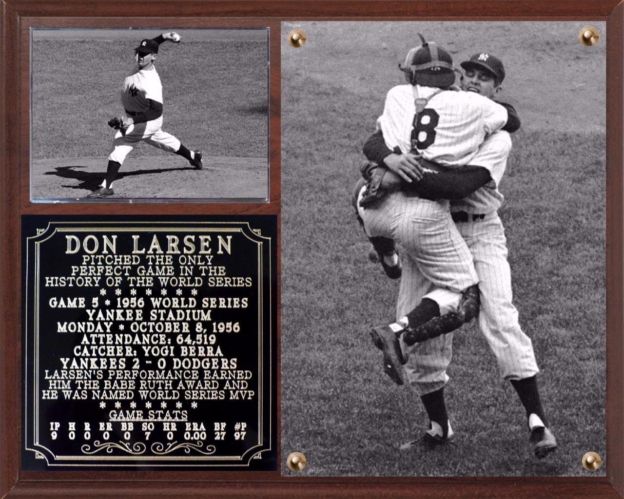 Don Larsen Perfect Game 1956 World Series New York Yankees Photo Plaque
