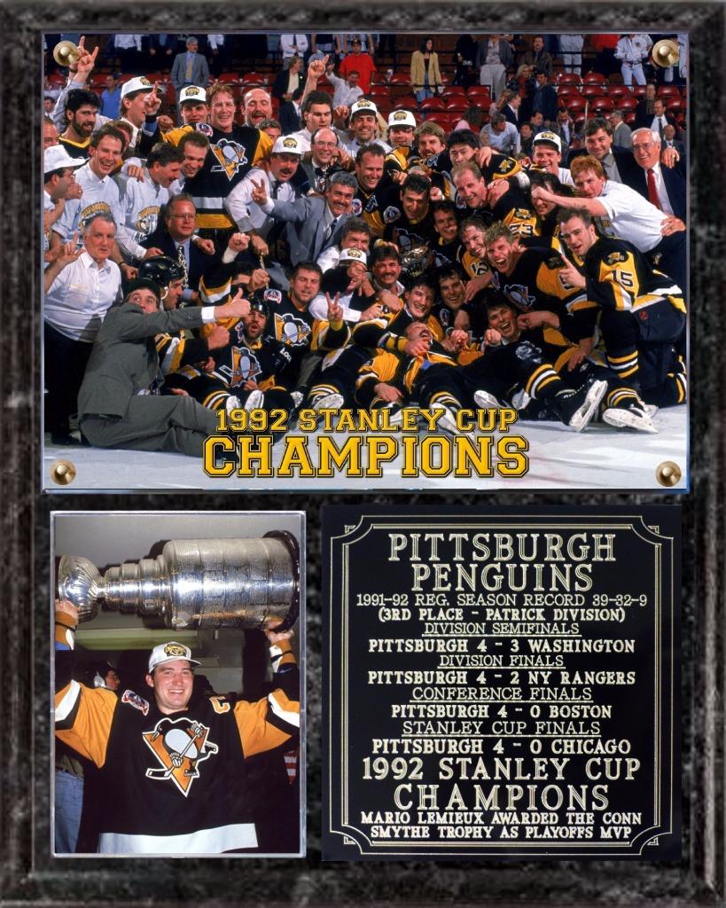 Pittsburgh Penguins 1992 Stanley Cup Champions Photo Plaque