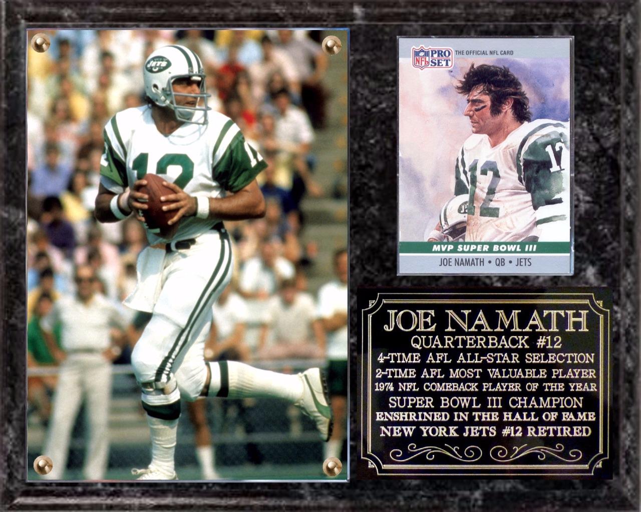 Joe Namath 12 New York Jets Super Bowl Champion Hall Of Fame Photo