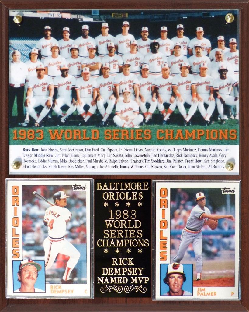 Baltimore Orioles 1983 World Series Champions Photo Card Plaque Rick