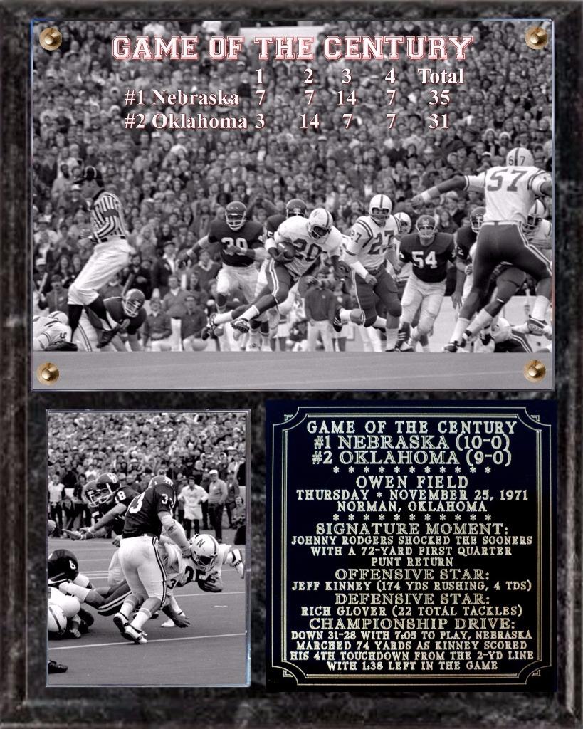 Nebraska Cornhuskers 1971 Game of the Century Photo Plaque eBay