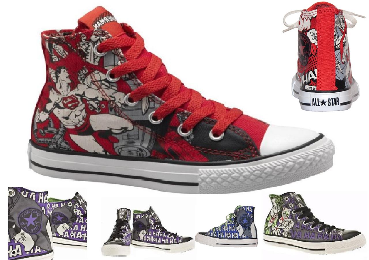 Boys Converse Hi Top Trainers superman joker batman eBay