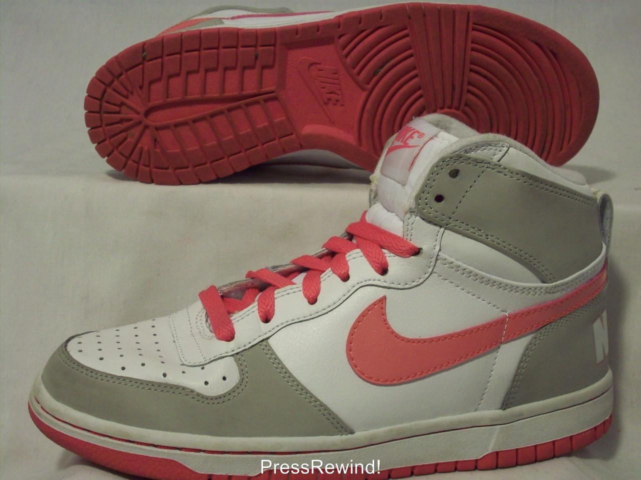 pink grey and white nike shoes