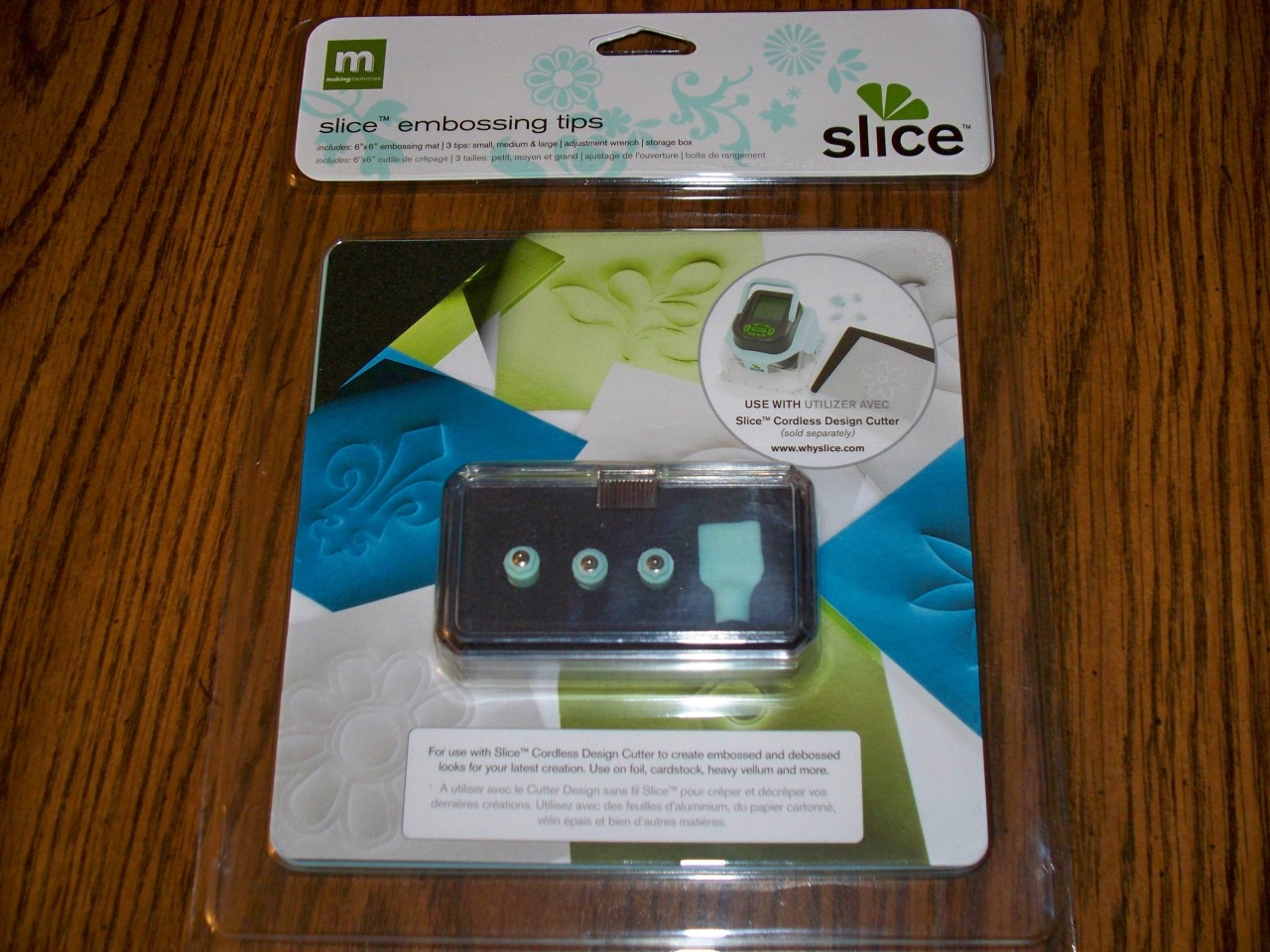 MAKING MEMORIES SLICE 1 OF 7 NIP TOOLS EMBOSSING BLADES 3 COLOR DRAWING