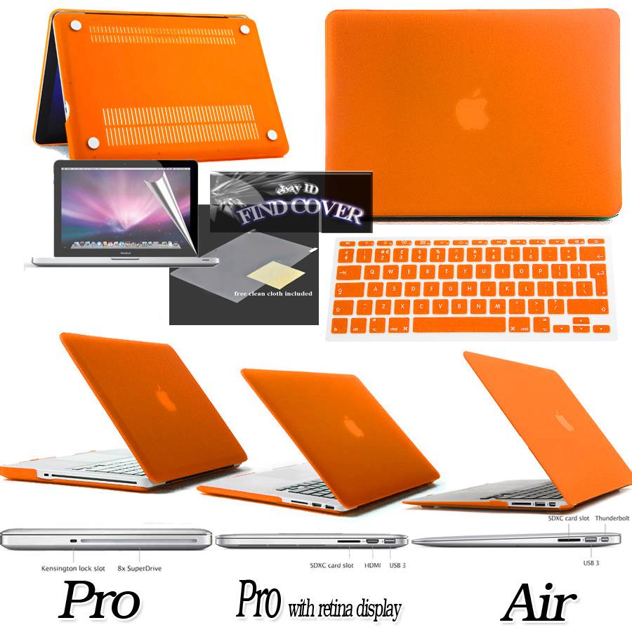 Bundle Rubberized Hard Case + Keyboard Cover + Screen protector Apple