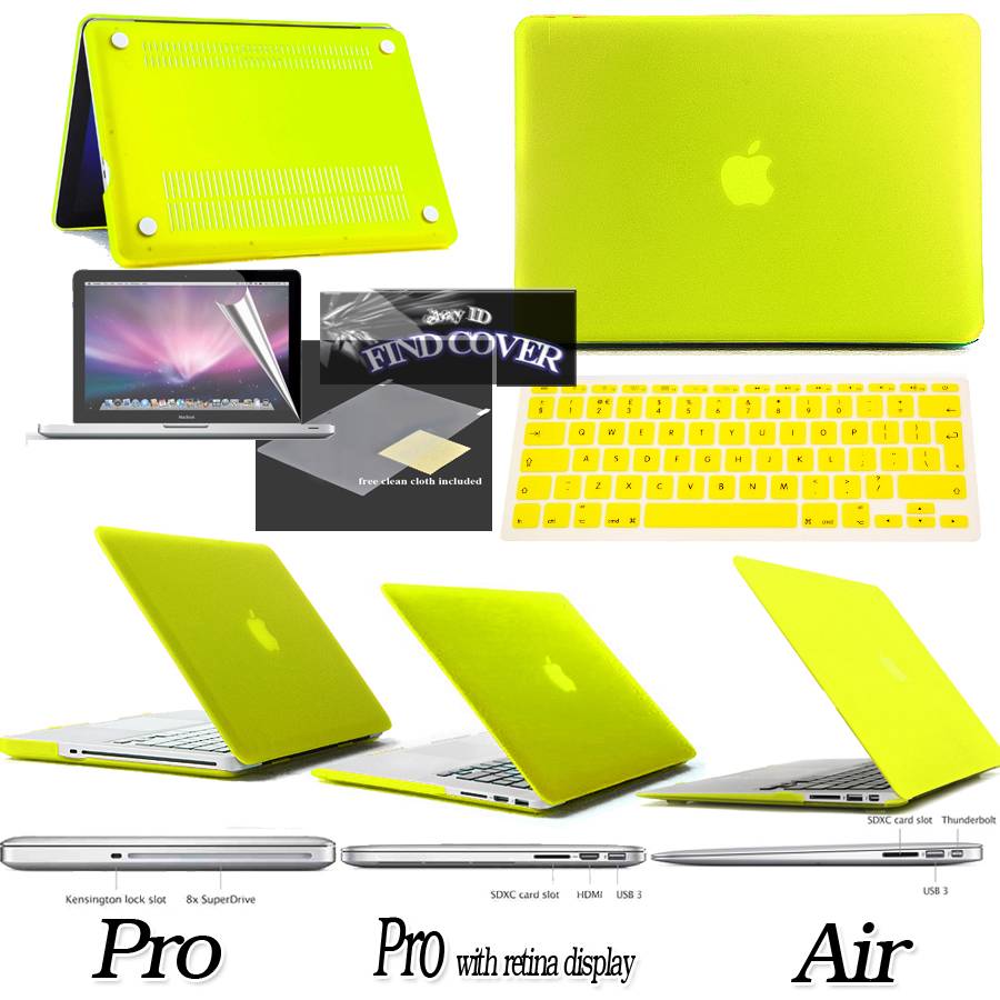 Rubberized Hard Case + Keyboard Cover + Screen protector Apple Macbook